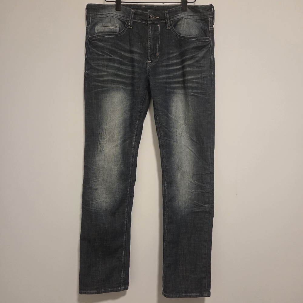 Buffalo David Bitton Evan-X Slim Stretch Jeans – Dark Distressed Wash – 32x30 - Picture 2 of 7